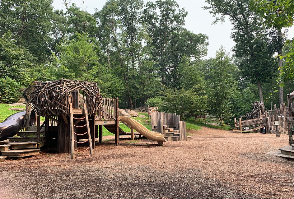 The Greenburgh Nature Center has an inventive playground that's admission-free and open to all to enjoy. 