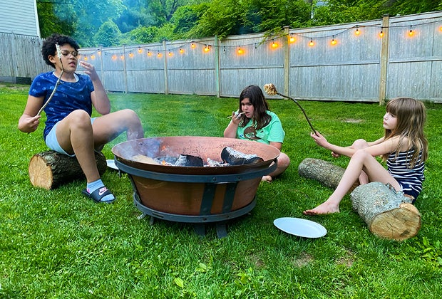 1000 Ideas for Spending 1000 Hours Outside with Kids: backyard camping s'mores