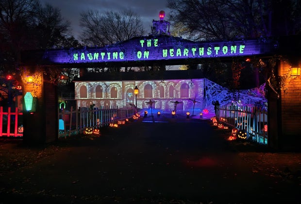 Image of Halloween decorations - best neighborhoods in Connecticut