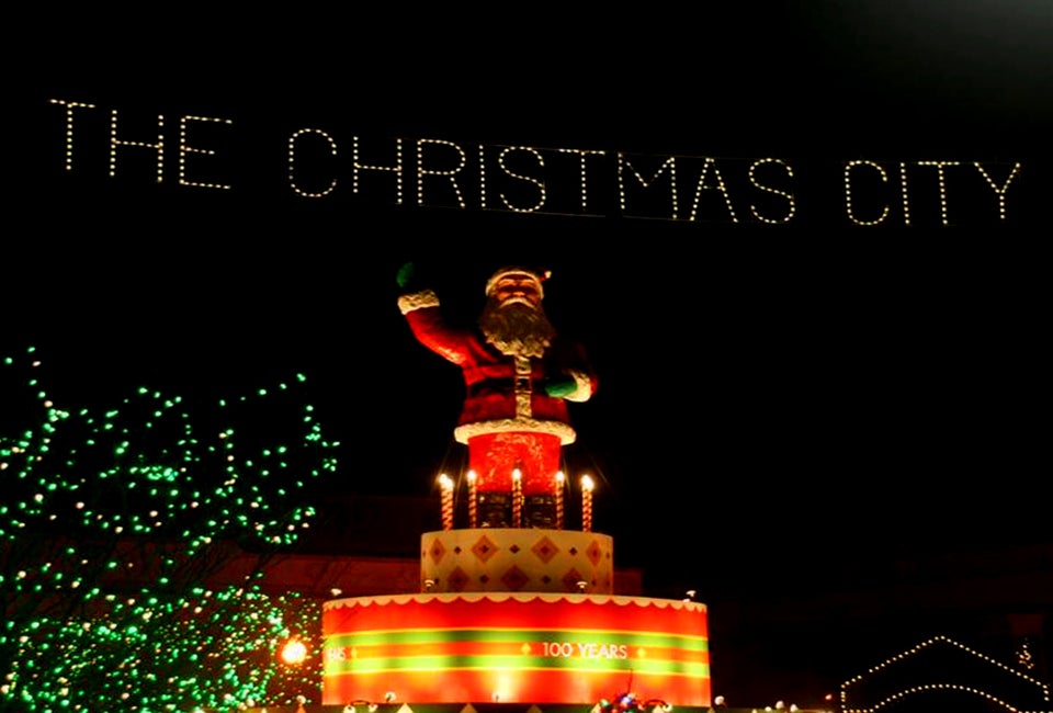 The Christmas City, Taunton, Massachusetts, has lit up its town green  for more than 100 years. Photo courtesy of City of Taunton Lighting of the Green, Facebook