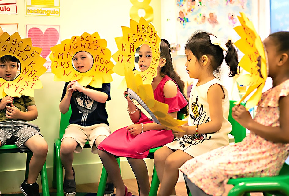 Early Childhood teachers and students at All About Spanish in North Bellmore.