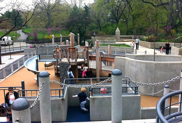 Best playgrounds in NYC: Ancient Playground has plenty of slides
