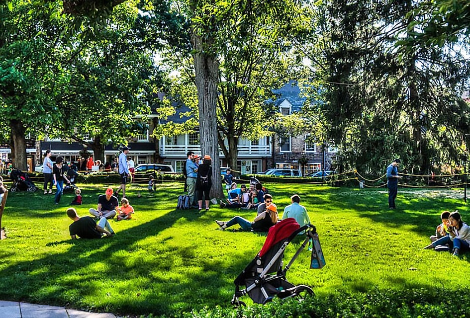Palmer Square is a great place to relax in the heart of Princeton. Photo courtesy of Palmer Square