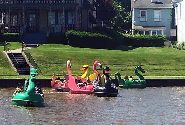 Ride a swan at Asbury Park Pedal Boats