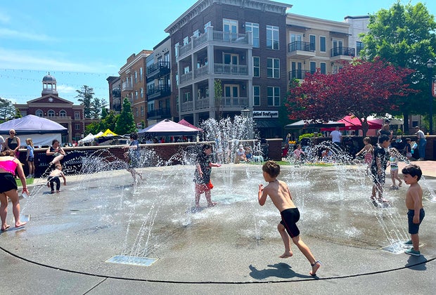 Alpharetta City Center Town Green Fountain