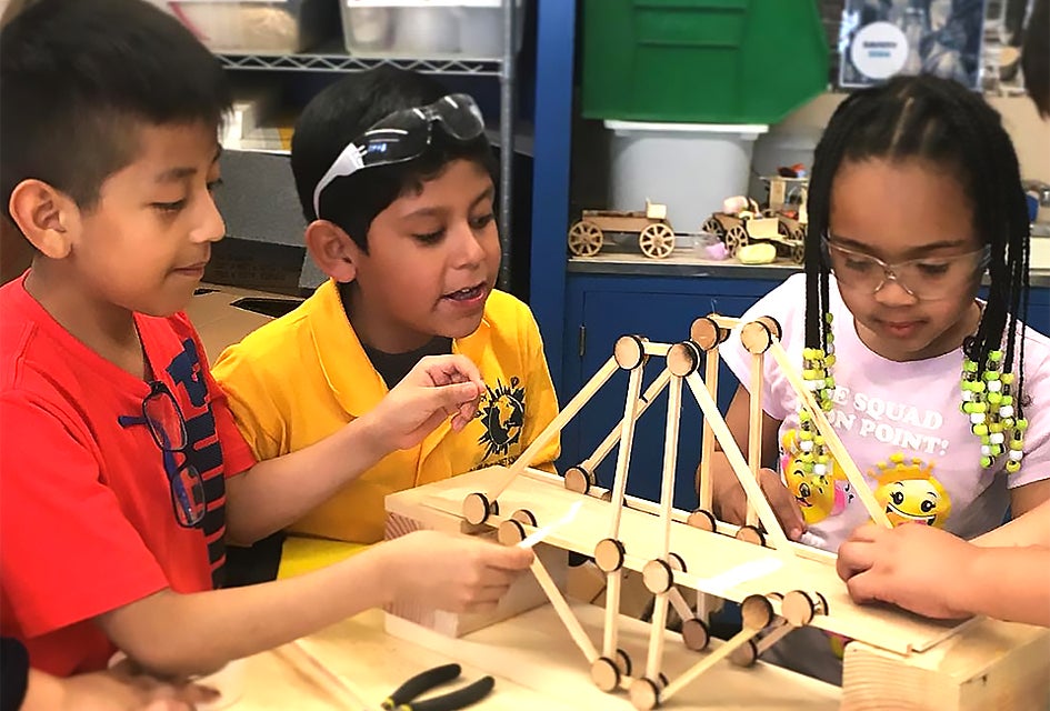 Artists and makers lead workshops and demonstrations for kids at the Inventgenuity Festival. Photo courtesy of the Beam Center