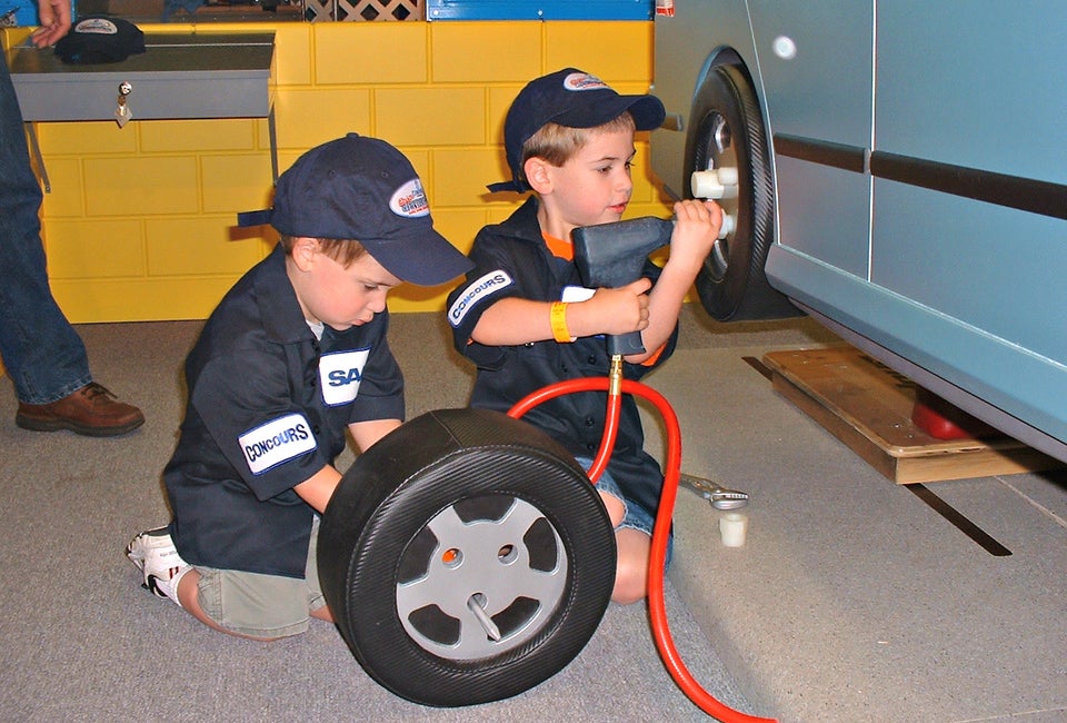 Need a tire changed? Practice at Betty Brinn Children's Museum. Photo courtesy of Visit Milwaukee
