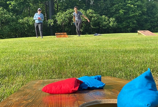 Bluebird Sunapee cornhole game