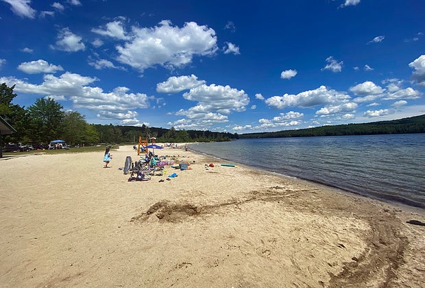 Bluebird Sunapee is steps from Lake Sunapee's state park beach
