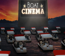 Boat on over and see a show. Perhaps something like Titanic? Or Jaws?