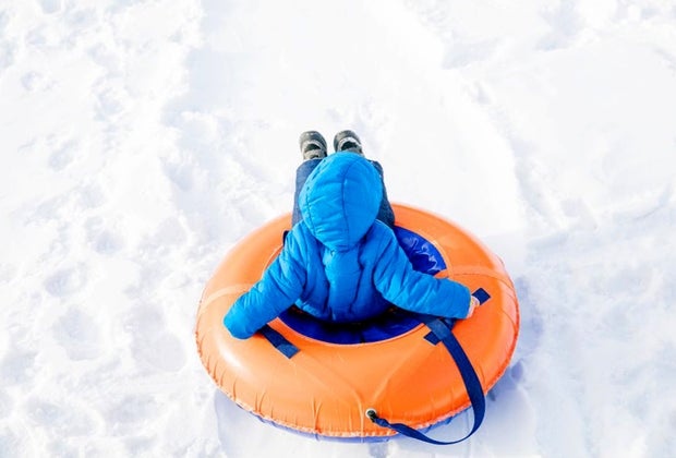 Image of child snow tubing - best snow tubing in Boston