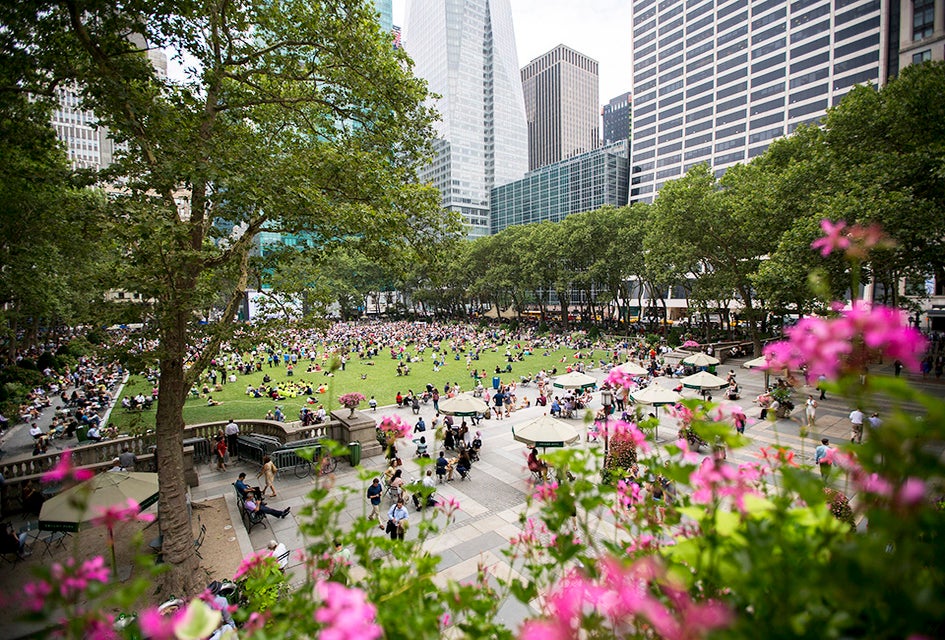 Bryant Park is one of New Yorkers' favorite hangouts. Photo by Brittany Pertronella for NYCgo