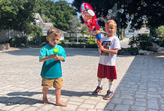 Ballooble Bubble Machine is a hit with Spider Man-loving kids.