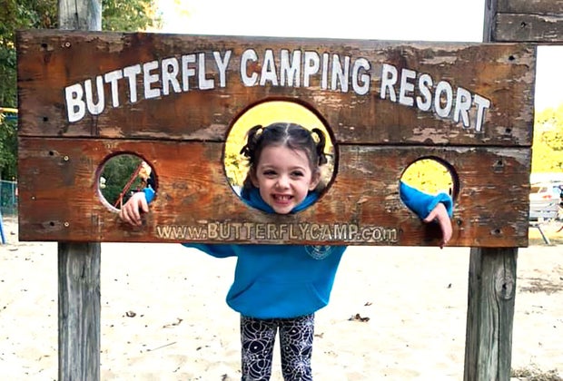 A girl having fun at Butterfly Camping Resort in New Jersey