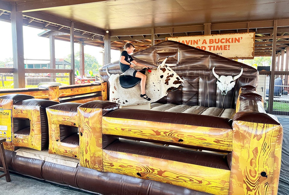 Cowboy Adventure Park at Westgate River Ranch Resort & Rodeo treats visitors to fun attractions, including the mechanical bull! Photo by author