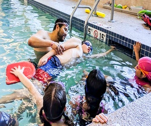 Swimming lessons in Boston teach kids of all ages. Photo courtesy of Charles River Aquatics 