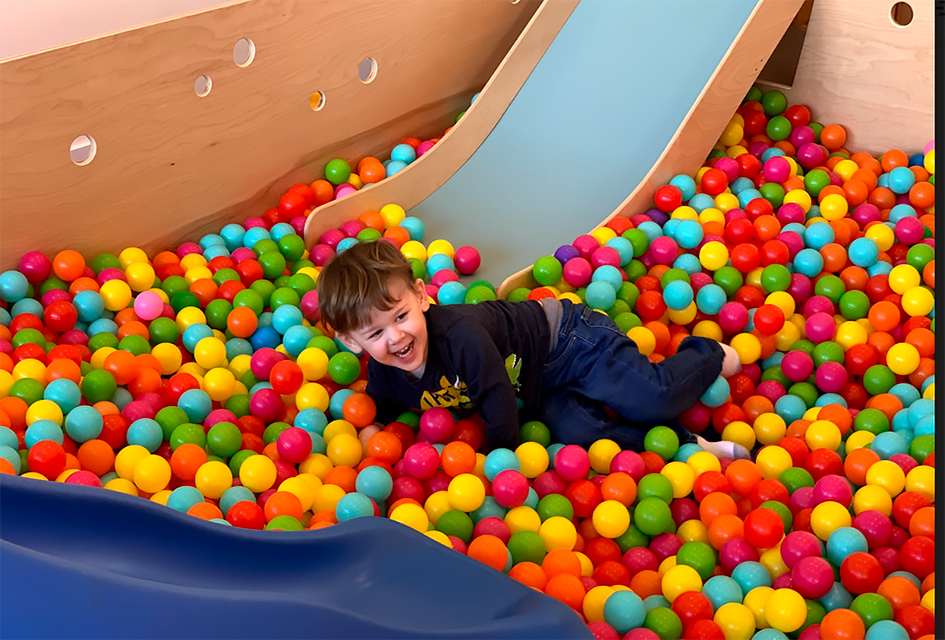 Jump, swim, and slide in the giant ball pit at The Children's Social Club. Photo by the author