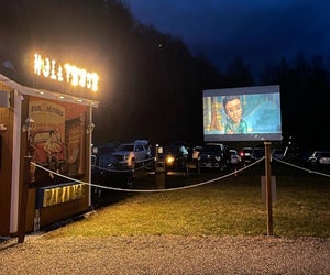 Movies, campouts, and plenty of amenities await at Four Brothers Drive-In in Armenia. Photo courtesy of the theater