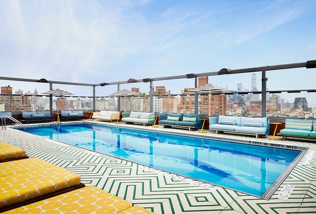 Rooftop pool in NYC Gansevoort Meatpacking