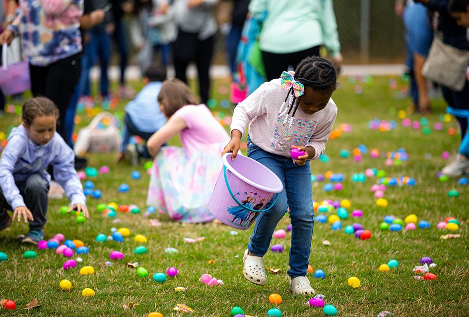 Fill y0ur basket at one of the many Easter Egg hunts around Dallas/Fort Worth. Photo courtesy of Eggs Stra Special 