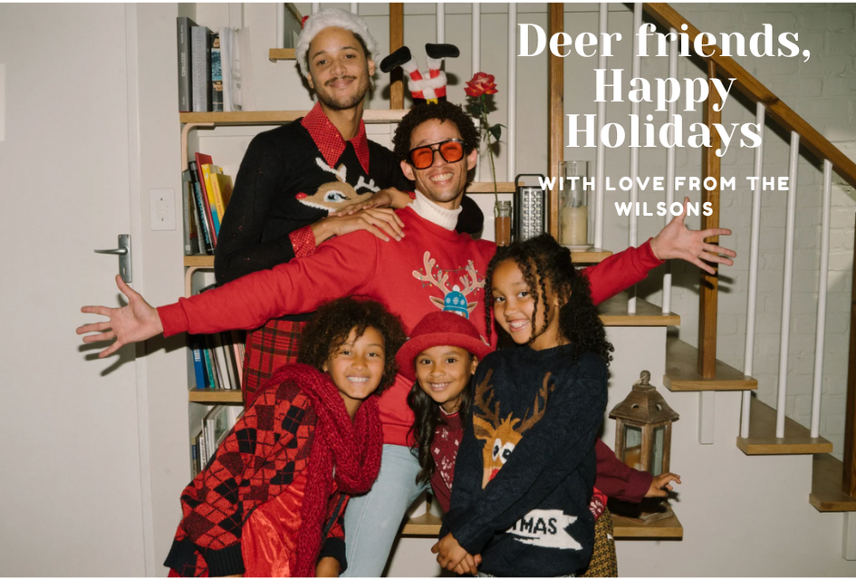 Put on a holiday sweater—ugly or not!—and strike a pose!