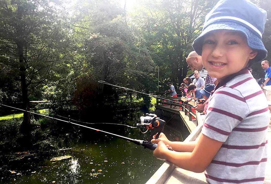 Drop a line for some family-friendly fishing at the Cold Spring Harbor Fish Hatchery. Photo by Jaime Sumersille