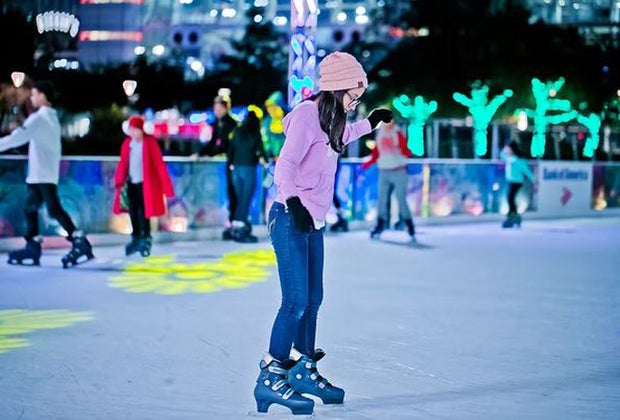 Ice skating in Discovery Green