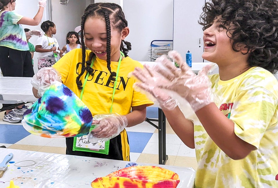 Hands-on fun with friends. Photo courtesy of RAZ Summer Camp with Art for Kids