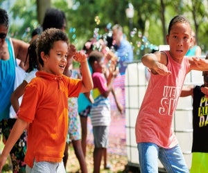 Let’s Rock Recess, a free family dance party every Sunday from 2-7pm with prizes, a DJ, face painting and games in the beer garden for Fairmount Park Conservancy. Photo by  Albert Yee