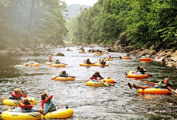 Image of river tubing - best summer day trips from CT