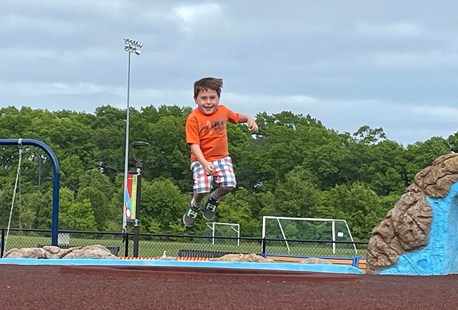 Kids of all ages and abilities go wild for a romp in the inclusive Toms River Field of Dreams Playground. 