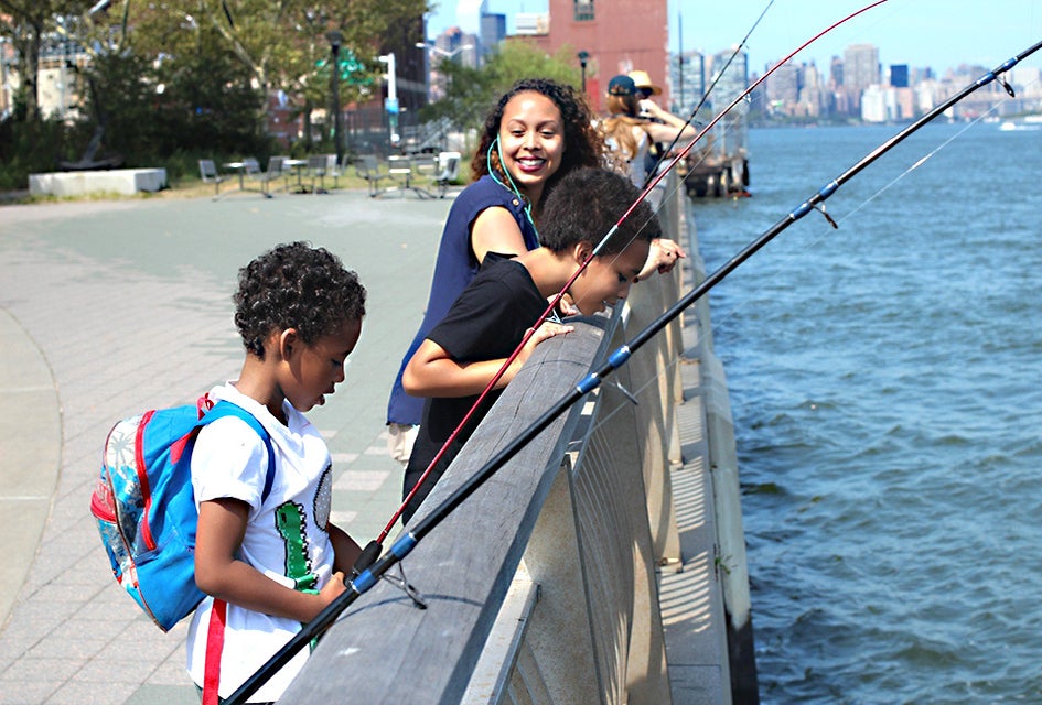 Check out the no-cost fishing and nature clinics at the Lower East Side Ecology Center.
