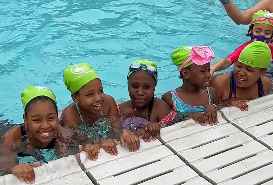 Kids can learn to swim for free through the NYC Parks Department. Photo by Jody Mercier