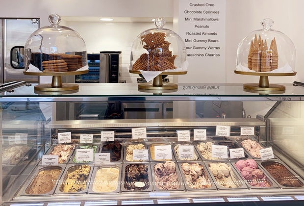 Ginger's Divine Ice Creams storefront near the Beverly Center