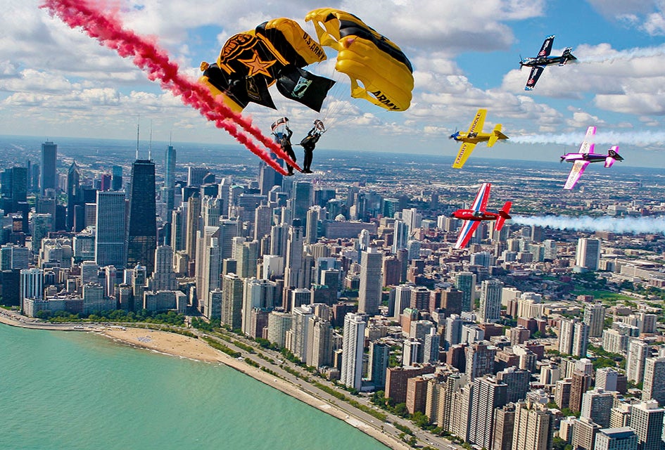 The Golden Knights will thrill at the Chicago Air and Water Show. Photo courtesy of the Chicago DCASE