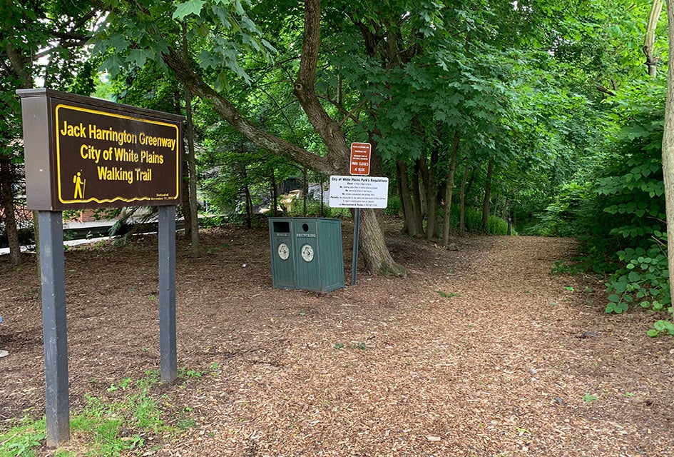 The Jack Harrington Greenway offers a family-friendly hike in the heart of White Plains.