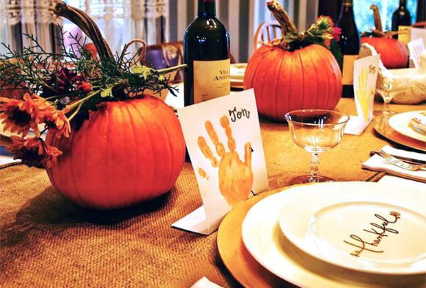 Handprint turkey place cards are a classic, and a great way to welcome family to the table.