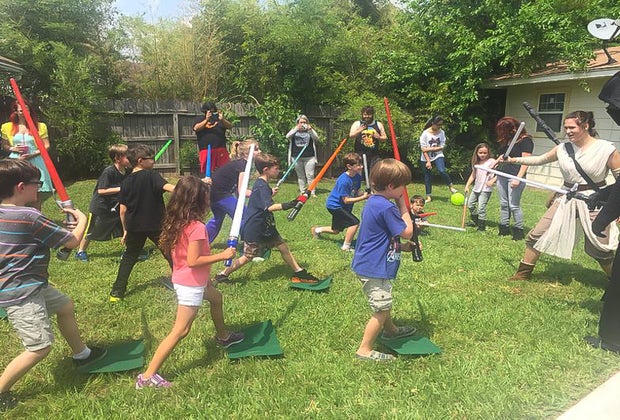 Enjoy birthday party entertainment with Jedi training 