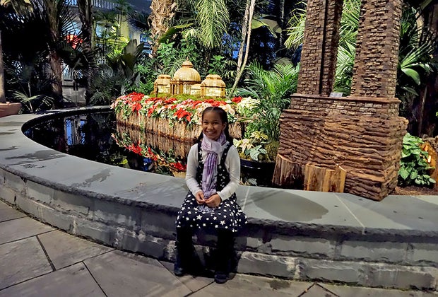 NYBG Holiday Train Show: Enid A. Haupt Conservatory reflecting pool