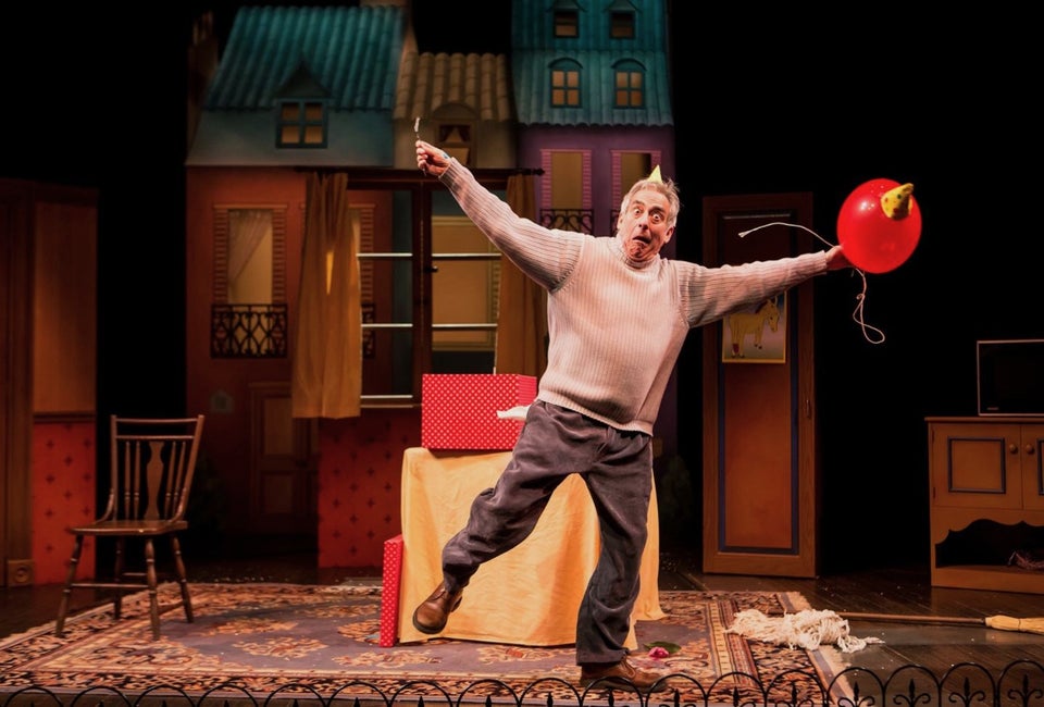 Balloonacy is a fun, movement-based show that revisits the classic film The Red Balloon.  Photo courtesy of Imagination Stage