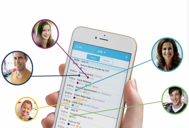 screenshot of the Cozi calendaring app for families