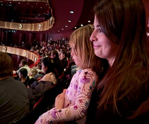Even from the third ring, young audience members are entranced by the New York City Ballet's Family Saturdays program. 