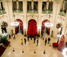 Find some holiday magic at the best Christmas towns near Boston! Photo of the Breakers courtesy of the author