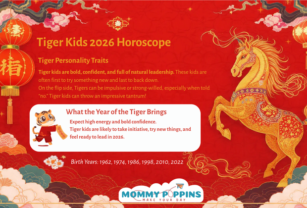 Lunar New Year Horoscopes for Kids in 2026 Year of the Horse: Tiger Horoscope