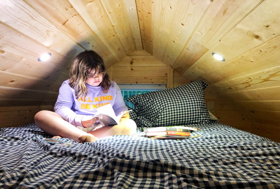 Kids warm up to a tiny home stay right away. Photo by the author