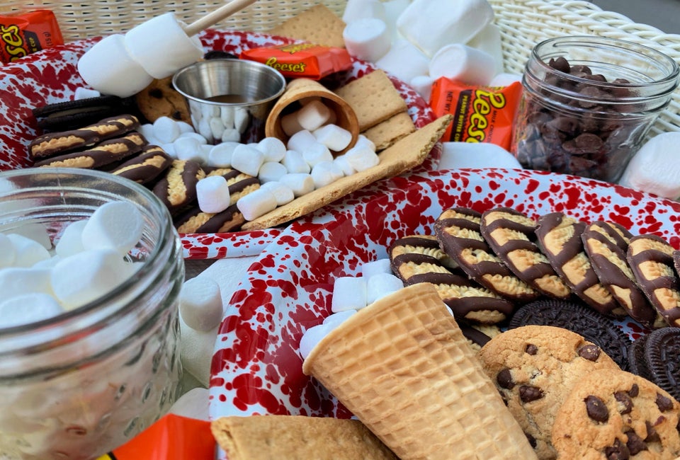 Dessert charcutterie boards, like this S'mores Board,  delight kids and parents alike.