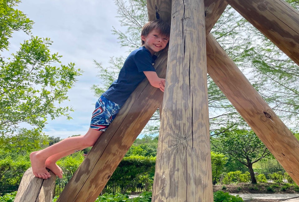 Buffalo Bayou Park has trails, climbing structures, and skate park, slides, and more. Photo by Jessica Stautberg.