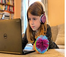 Keep her hands busy with a Koosh ball so she can focus her mind. Photo by author