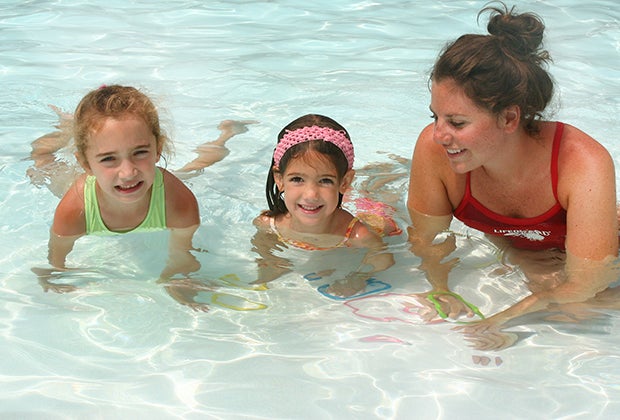 Camp Riverbend has a shallow pool that's perfect for first-time swimmers. 