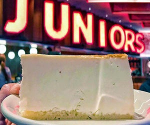 Junior's Cheesecake is our pick for the place to indulge in a slice of classic New York cheesecake.